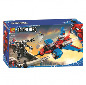 Lari 11500 Конструктор Super Heroes Самолёт Человека-Паука против Робота Венома