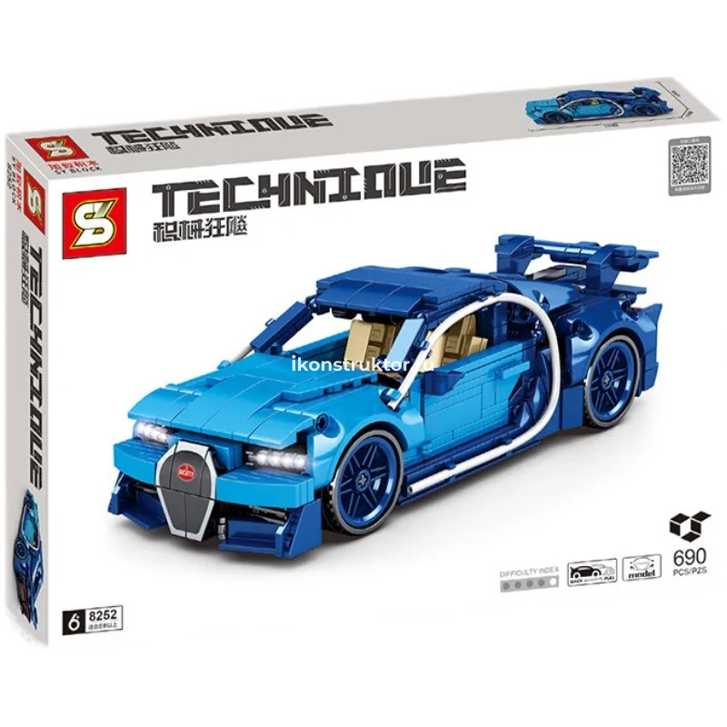 SY 8252 Конструктор Bugatti Chiron 1:18 Бугатти Широн